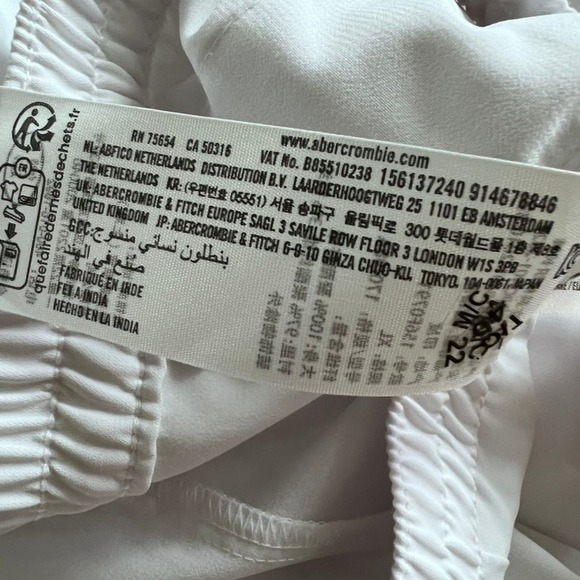 Abercrombie & Fitch Wide Leg Pants Women XL Regular White Pull On Crepe Pockets - Picture 8 of 14
